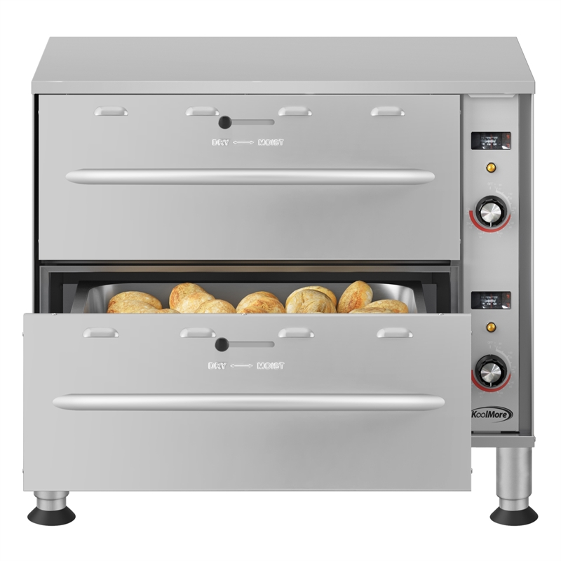 Two-Drawer Commercial Free Standing Warming Drawers in Stainless-Steel