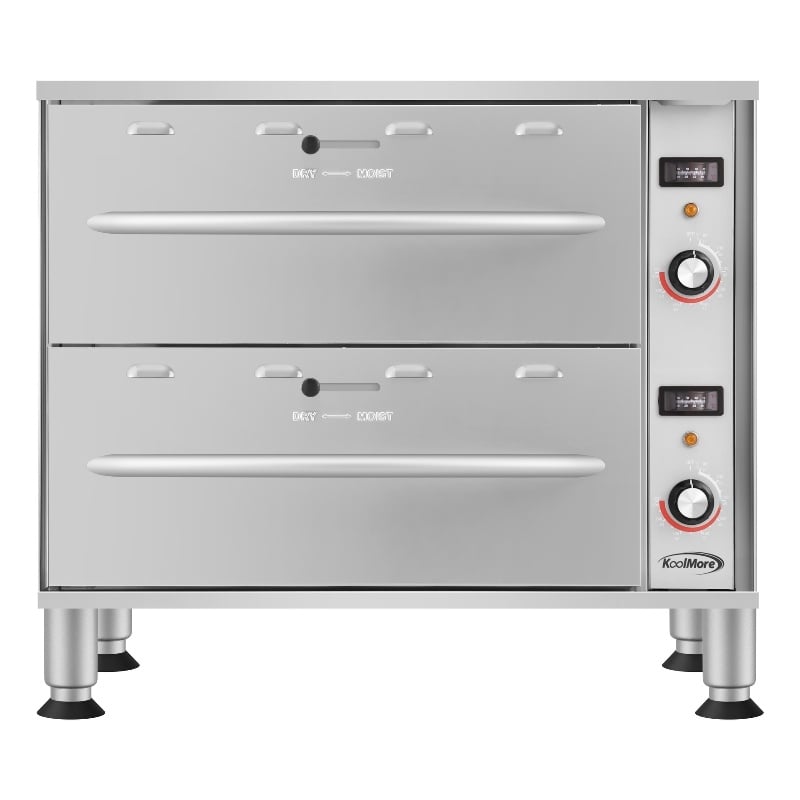 Two-Drawer Commercial Free Standing Warming Drawers in Stainless-Steel