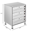 Three-Drawer Commercial Free Standing Warming Drawer in Stainless-Steel