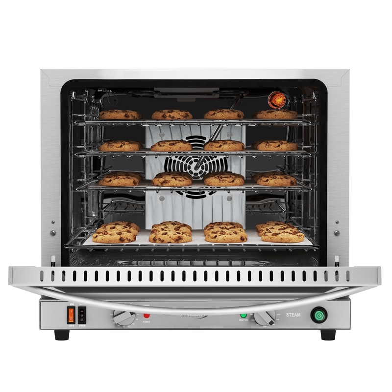 Countertop Convection Oven for Half-Size Pans with 4 Racks in Stainless-Steel