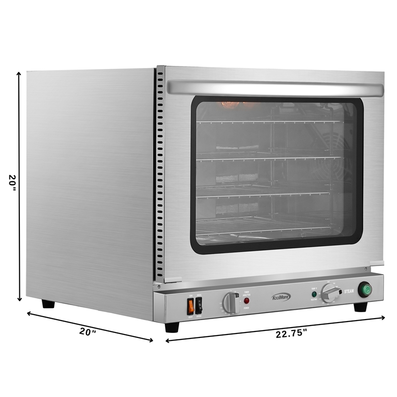 Countertop Convection Oven for Half-Size Pans with 4 Racks in Stainless-Steel