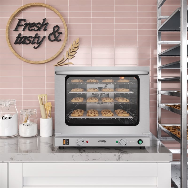 Countertop Convection Oven for Half-Size Pans with 4 Racks in Stainless-Steel