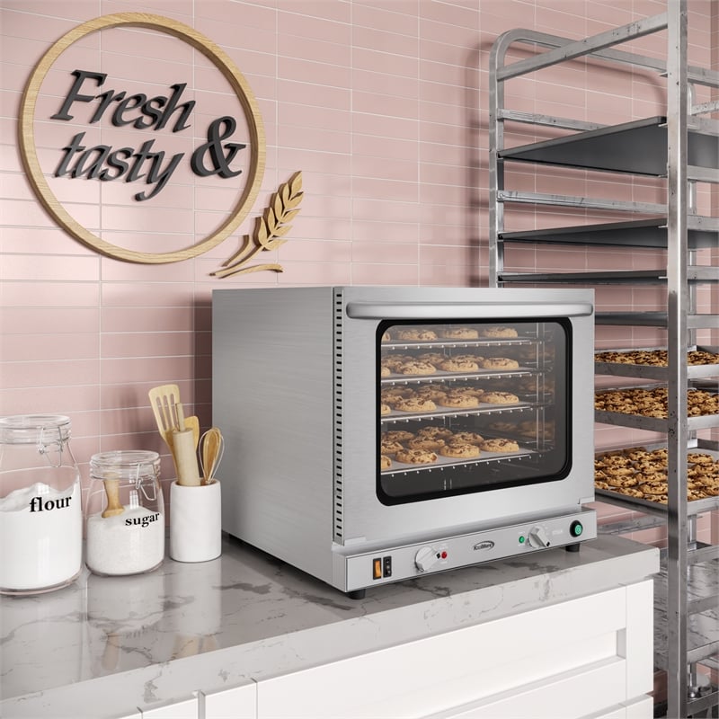 Countertop Convection Oven for Half-Size Pans with 4 Racks in Stainless-Steel