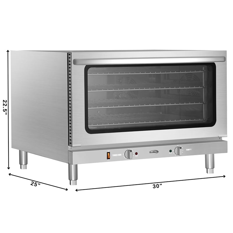 Countertop Convection Oven Holds Full Size Pans 4 Racks in Stainless-Steel
