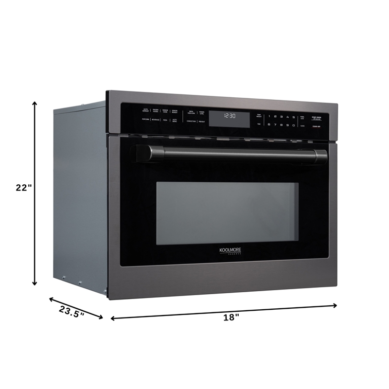 24 In. Black Stainless Steel Built-in Convection Microwave Oven