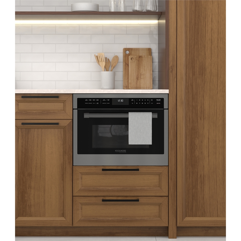 24 In. Black Stainless Steel Built-in Convection Microwave Oven