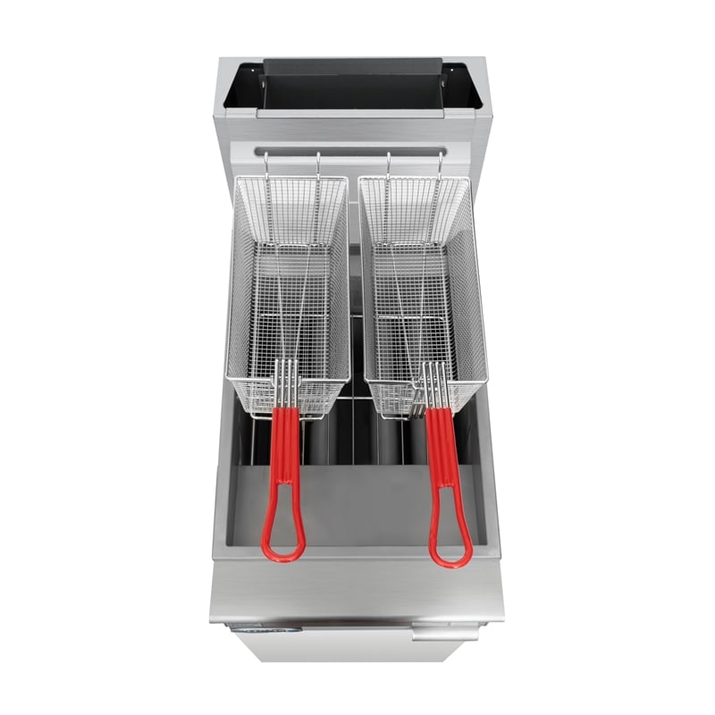 50 lb Floor Natural Gas Commercial Fryer with 120000 BTU in Stainless-Steel