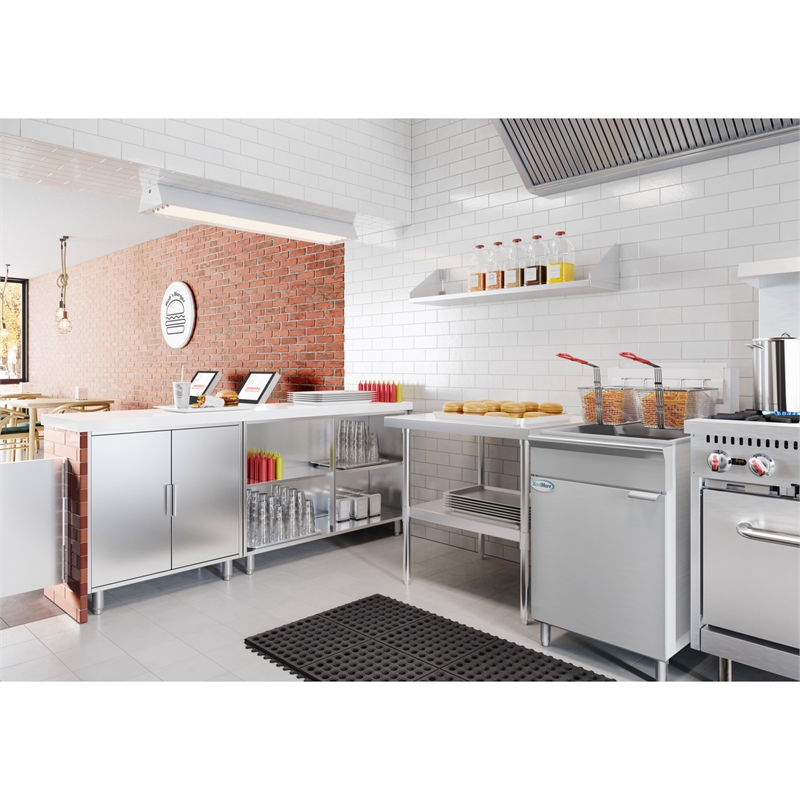 75 lb Floor Natural Gas Commercial Fryer with 150000 BTU in Stainless-Steel