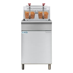 75 lb Floor Natural Gas Commercial Fryer with 150000 BTU in Stainless-Steel