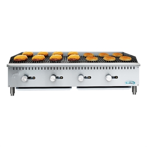 48&quot Commercial 4-Burner Natural Gas Charbroiler w/ 120000 BTU in Stainless-Steel