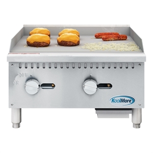 24&quot Natural Gas 2-Burner Griddle with 60000 BTU in Stainless-Steel