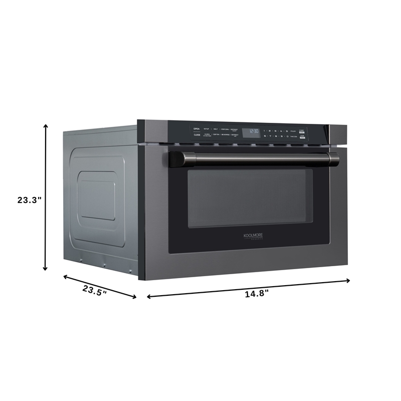 24 in. Black Stainless Steel  Microwave Drawer 1.2 Cu. Ft Capacity