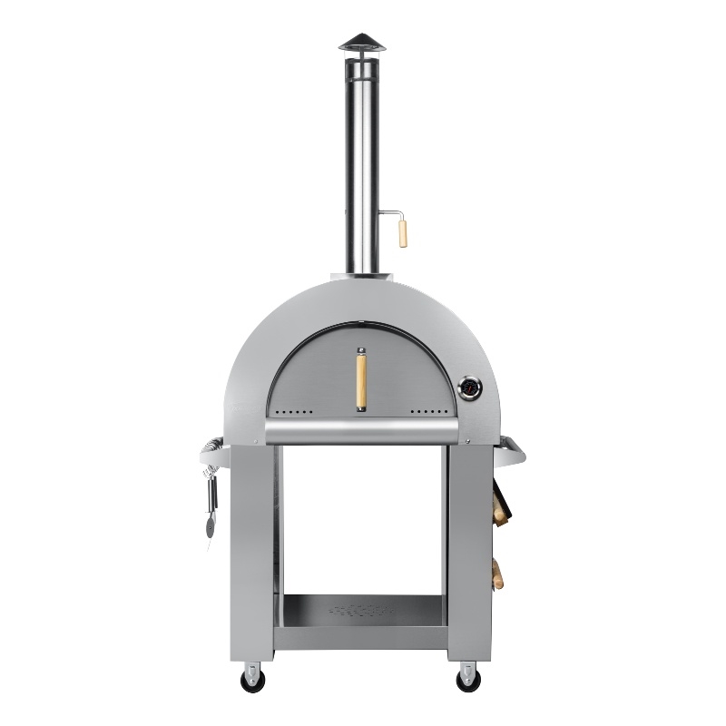 32 in.Outdoor Wood Fired Pizza Oven in Stainless-Steel
