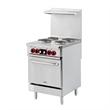 24 In. Commercial Electric Range with 4 Burners and 1 Standard Electric Oven