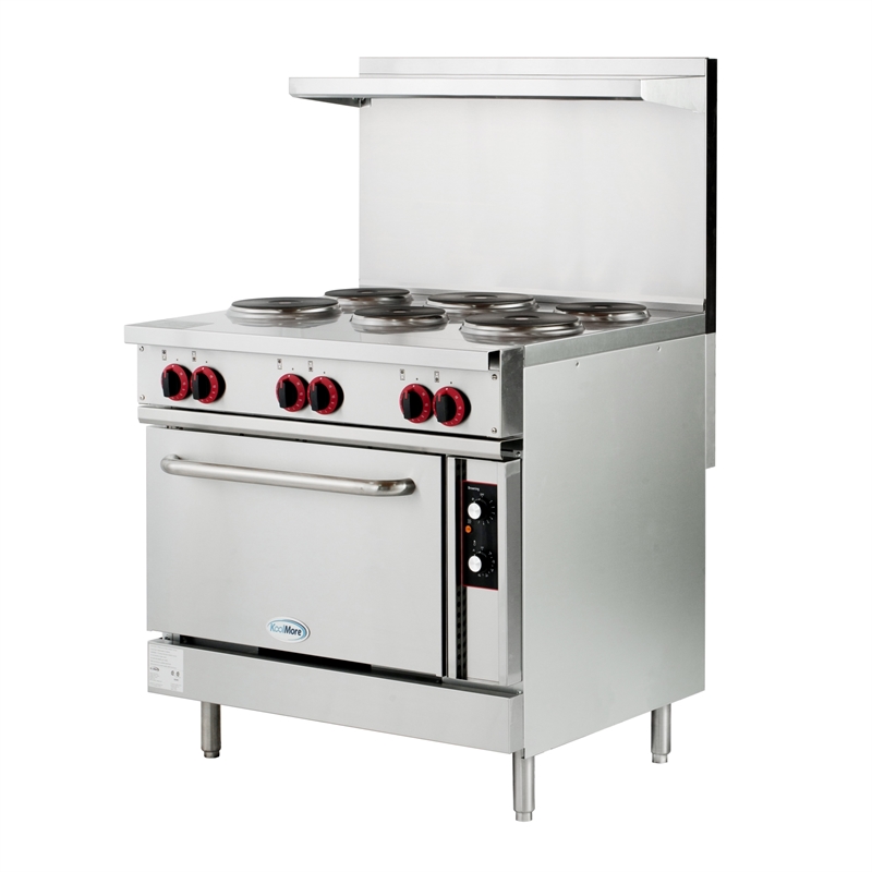 36 In. Commercial Electric Range with 6 Burners and 1 Standard Electric Oven