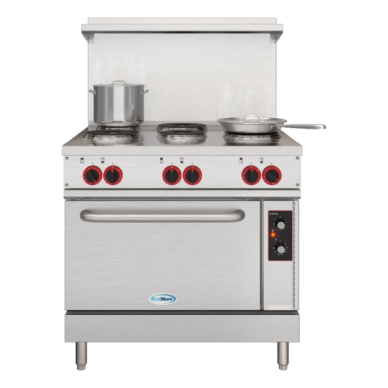 36 In. Commercial Electric Range with 6 Burners and 1 Standard Electric Oven
