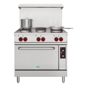 36 In. Commercial Electric Range with 6 Burners and 1 Standard Electric Oven