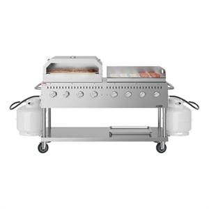 60&quot 8-Burner Commercial Outdoor Propane Gas Grill in Stainless-Steel