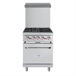 24 in. 4 Burner Commercial Liquid Propane Range with Oven in Stainless-Steel