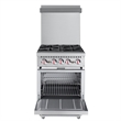 24 in. 4 Burner Commercial Liquid Propane Range with Oven in Stainless-Steel
