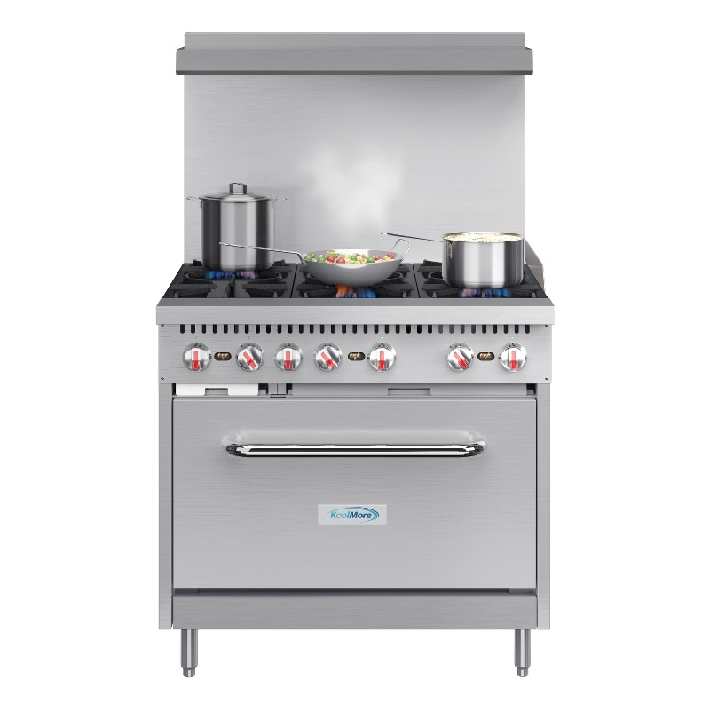 36 in. 6 Burner Commercial Liquid Propane Range in Stainless-Steel