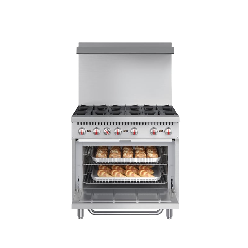 36 in. 6 Burner Commercial Natural Gas Range in Stainless-Steel