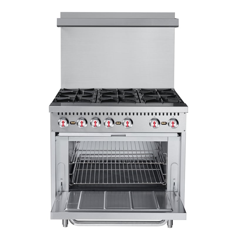 36 in. 6 Burner Commercial Natural Gas Range in Stainless-Steel