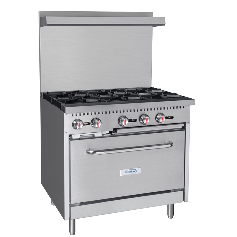 36 in. 6 Burner Commercial Natural Gas Range in Stainless-Steel