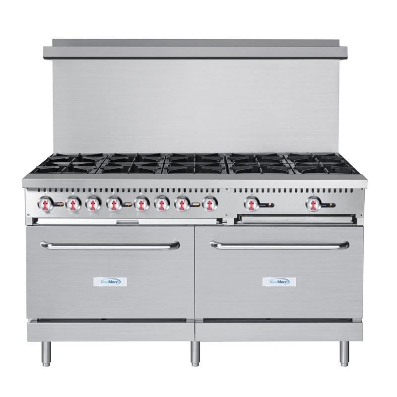 60 in. 10 Burner Commercial LP Range with Oven in Stainless-Steel