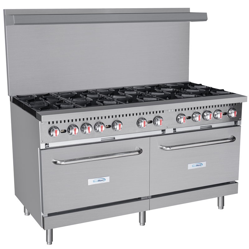 60 in. 10 Burner Commercial LP Range with Oven in Stainless-Steel