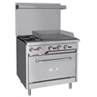 36 in. 2 Burner Commercial LP Range with 24 in. Griddle in Stainless-Steel