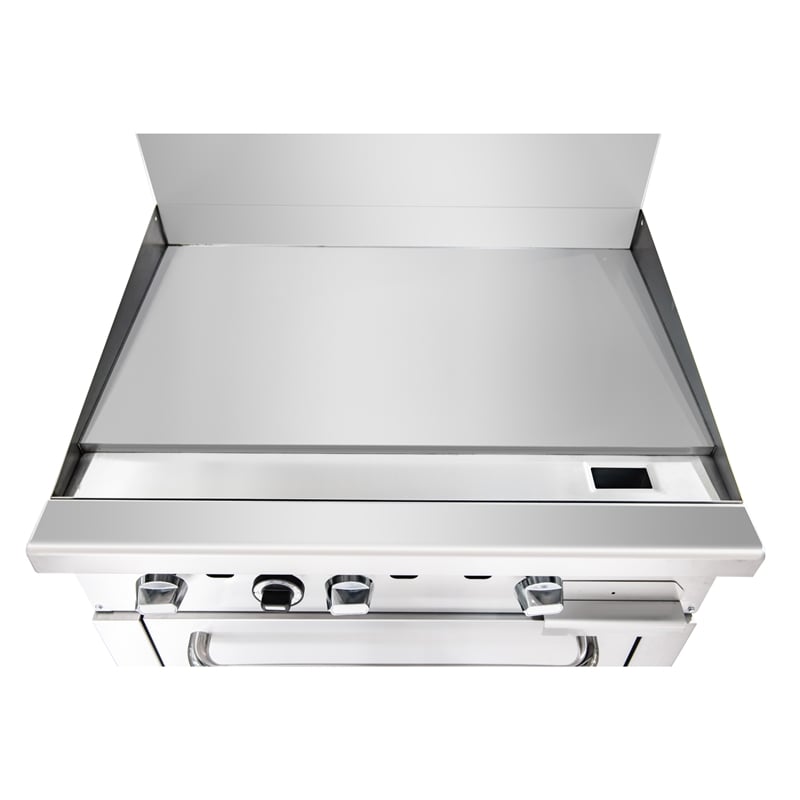36 in. Commercial Oven with Griddle Top 90000 BTU in Stainless-Steel