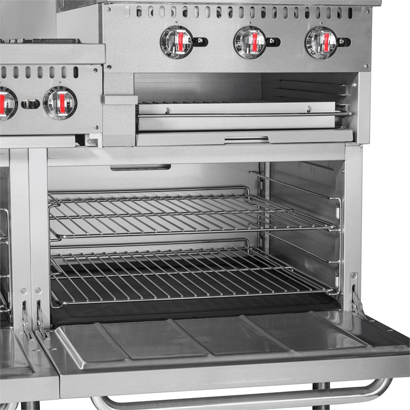 60 in. Commercial LP Range with 24 in. Griddle and Broiler in Stainless-Steel