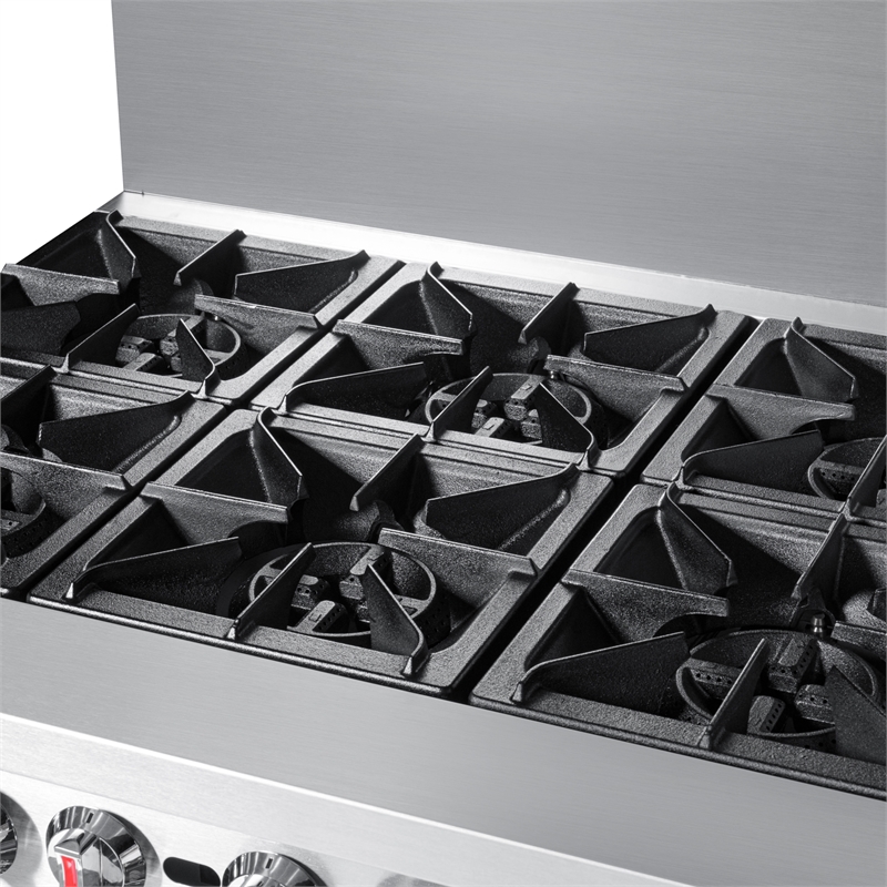 60 in. Commercial LP Range with 24 in. Griddle and Broiler in Stainless-Steel