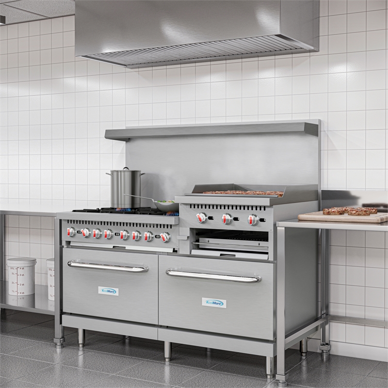 60 in. 6 Burner Commercial Natural Gas Range with 24 in. Griddle and Broiler