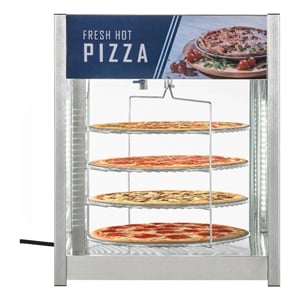 24&quot Commercial Pizza Display Warmer for 18&quot Pies with 4 Rotating Racks