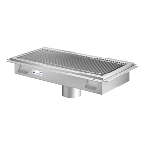 12&quot x 24&quot Stainless Steel Floor Trough Drain 14-Gauge with Subway-Style Grating