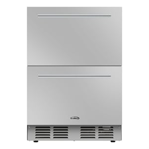24&quot Built-in Two-Drawer Refrigerator in Stainless-Steel Silver