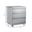 32 in. Stainless-Steel Outdoor Kitchen Cabinet with Three Drawers