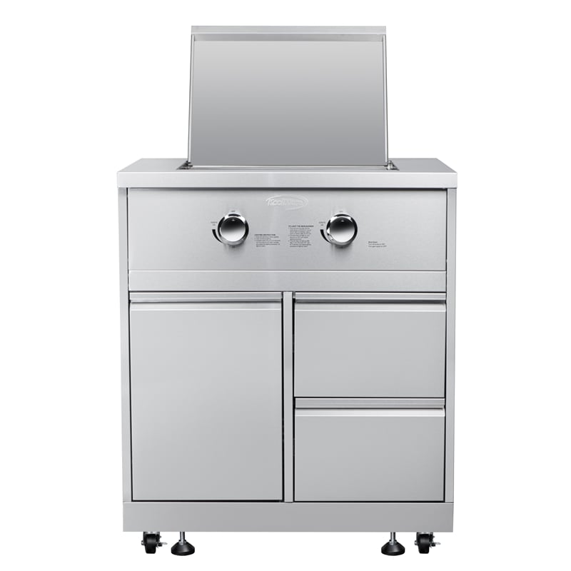 32 in. Outdoor Kitchen Liquid Propane Side Burner with Cabinet Stainless-Steel