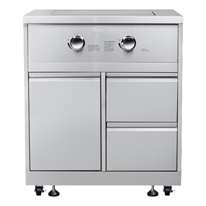 32 in. Outdoor Kitchen Liquid Propane Side Burner with Cabinet Stainless-Steel