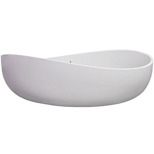Newport 71&quot x 43&quot Solid Surface Manmade Stone Bathtub in White