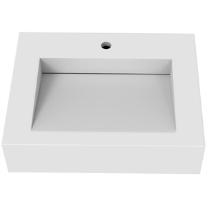 Pyramid 24&quot Solid Surface Manmade Stone Bathroom Sink in White