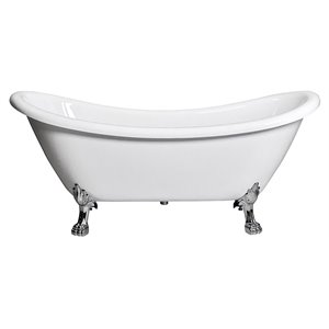 Daphne 69&quot Clawfoot Acrylic Plastic Freestanding Bathtub -White
