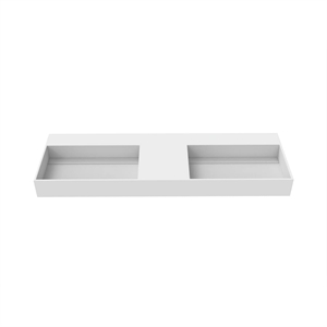 Juniper 60&quot Stone Bathroom Sink w/No Faucet Hole in White
