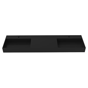 Juniper 72&quot Stone Wall-Mounted Bathroom Sink in Matte Black