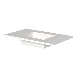 Castello USA Inc Serenity 36&quot Stone Vanity Top without Faucet Hole - Matte White