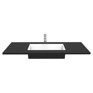 Serenity 48&quot Stone Vanity Top with Faucet Hole in Black/White