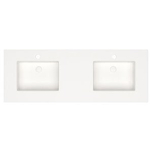 Serenity 60&quot Stone Vanity Top with Faucet Hole in Matte White