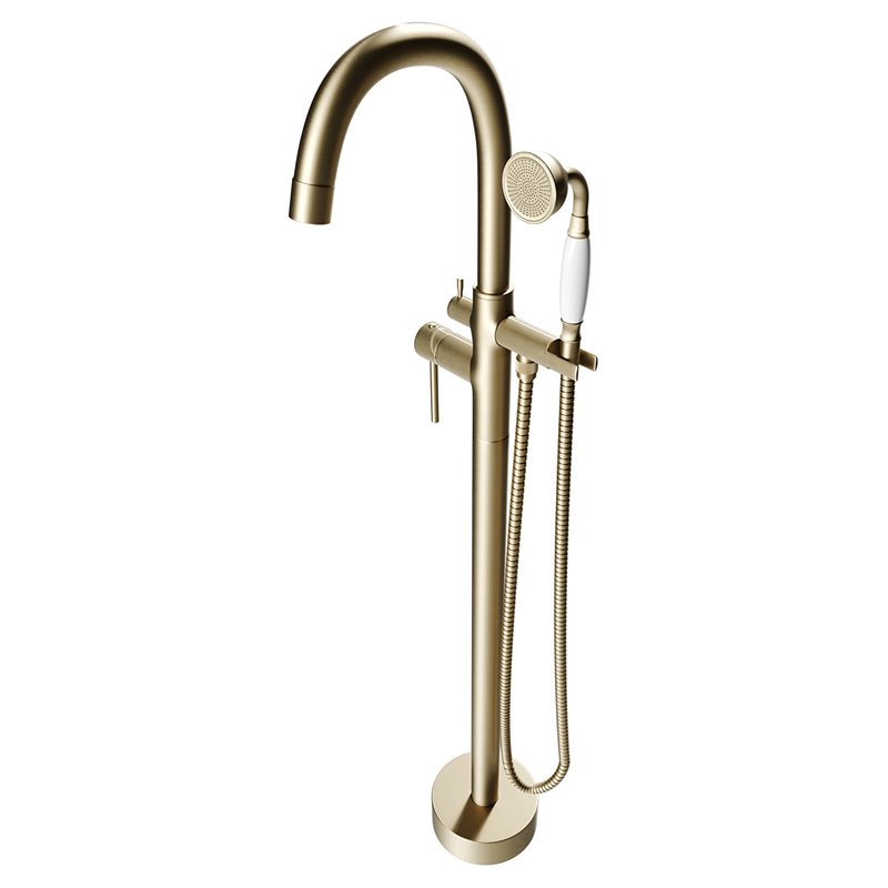 Castello USA Inc Neptune Brass Tub Filler w/Drift Handheld Shower in Nickel